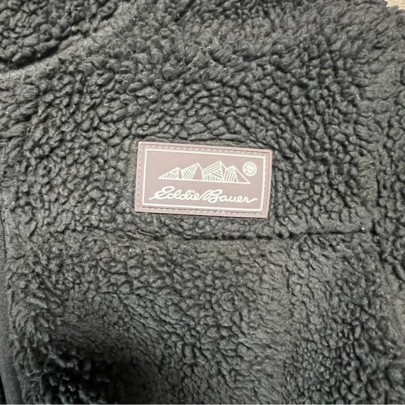 Eddie Bauer Black Sherpa Fleece - Picture 3 of 4